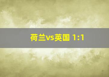 荷兰vs英国 1:1